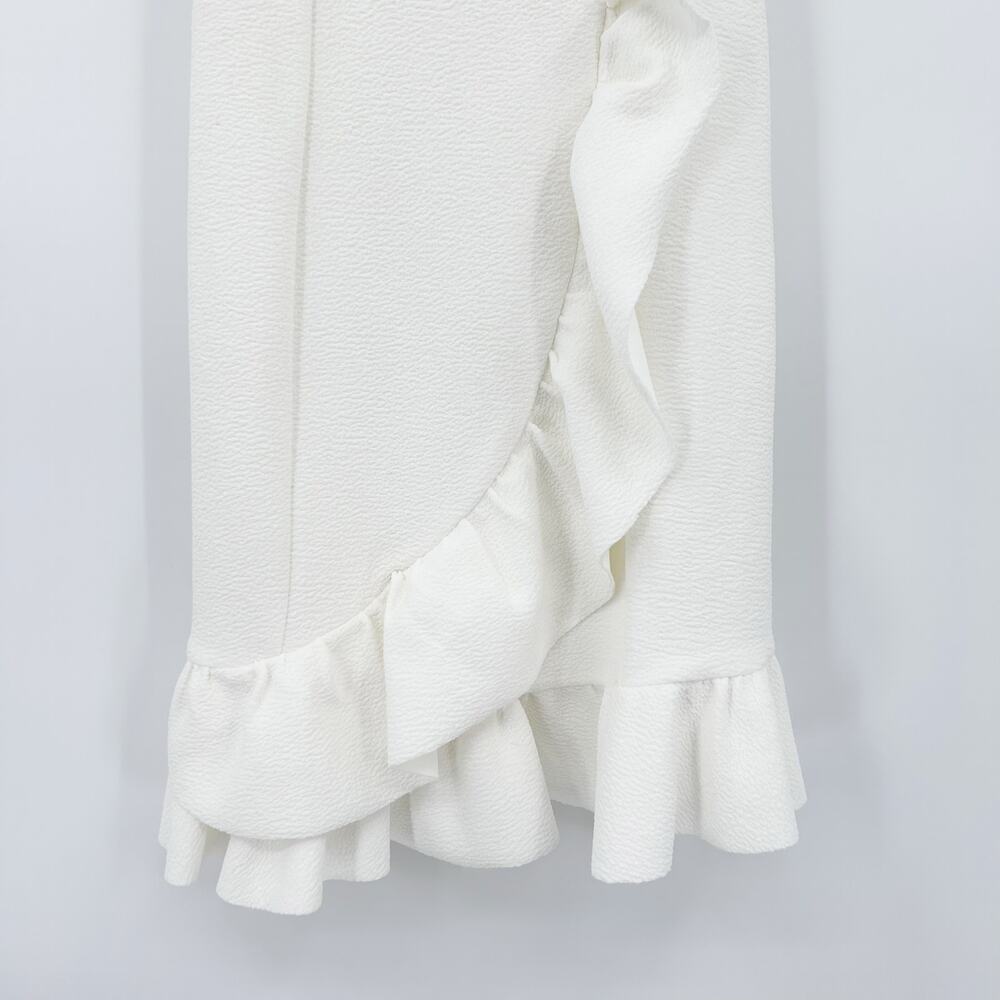 Hello  Molly White Ruffle Mini Dress Womens US XS AU 6 Cotton‑Blend Party Dress - Picture 5 of 10